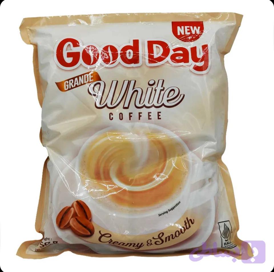 کافی میکس جدید Good Day White Coffee، وزن خالص 750 گرم ، 30 ساشه 25 گرمی، تاریخ انقضا 27 نوامبر 2025 ، حفظ کیفیت تضمینی