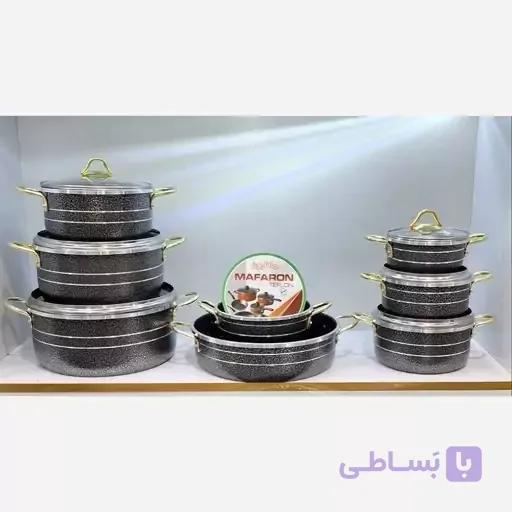 سرویس قابلمه گرانیتی 14 پارچه مافارون طرح چدن
