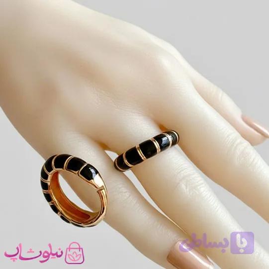 انگشتر زنانه ysx مدل حلزونی مشکی فری سایز کد 2591