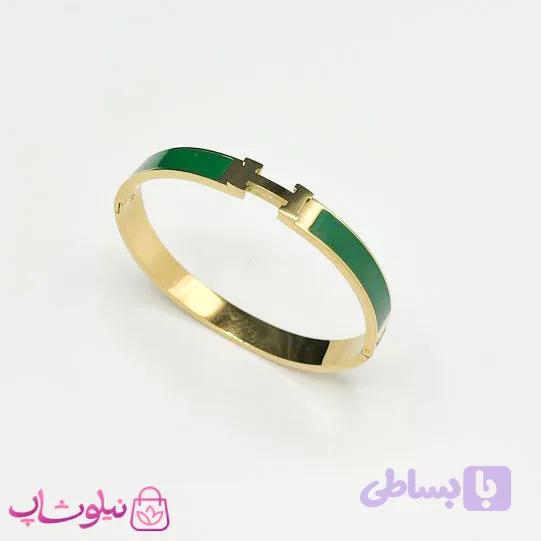 دستبند زنانه هرمس مدل ظریف رنگ سبز کد 329