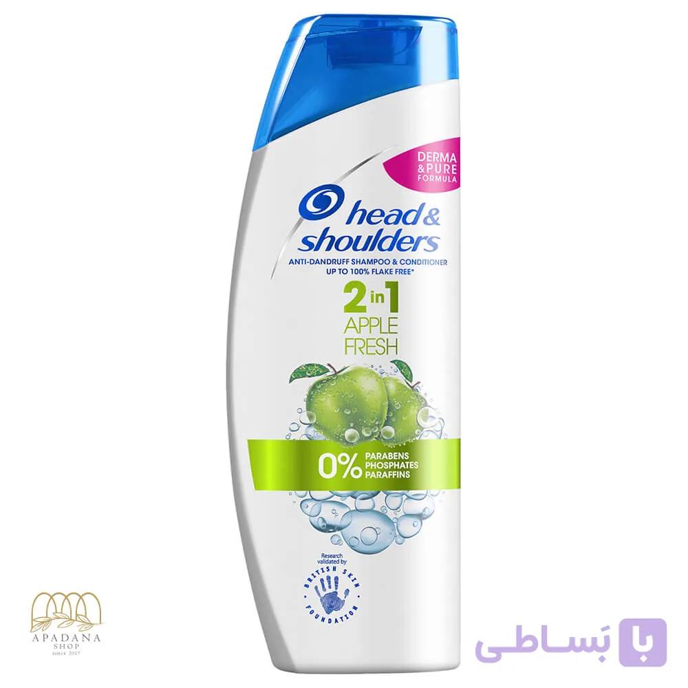 شامپو 2 در 1 ضد شوره و طراوت بخش هد اند شولدرز حاوی سیب سبز Apple Fresh حجم 450 میل
