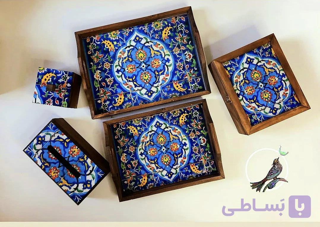 ست پذیرایی چوبی طرحدار و رزین