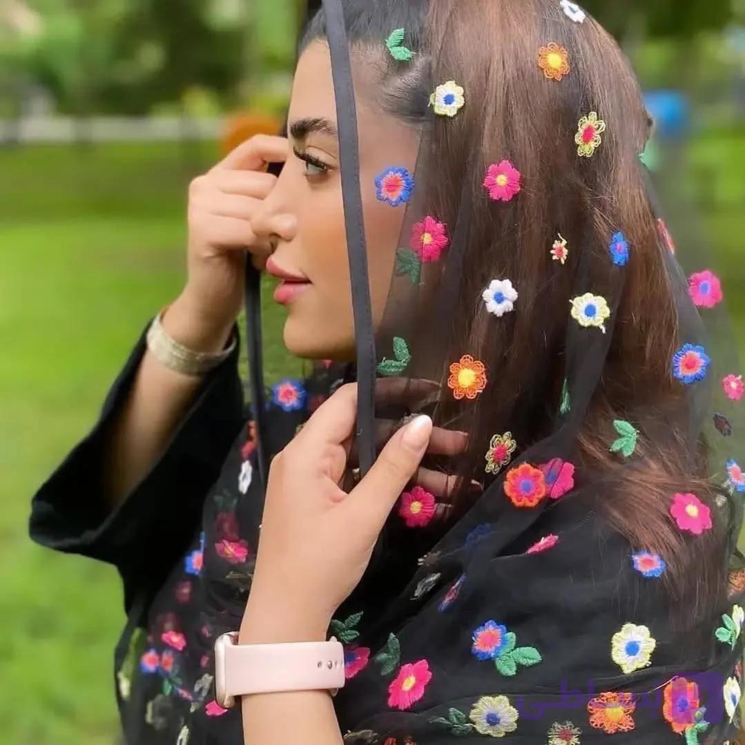 شال توری مجلسی گلدار مشکی دستک ماهی کالکشن بهاره