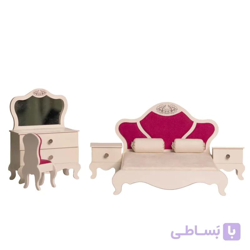 اسباب بازی مدل ست تخت خواب چوبی مجموعه 5 عددی