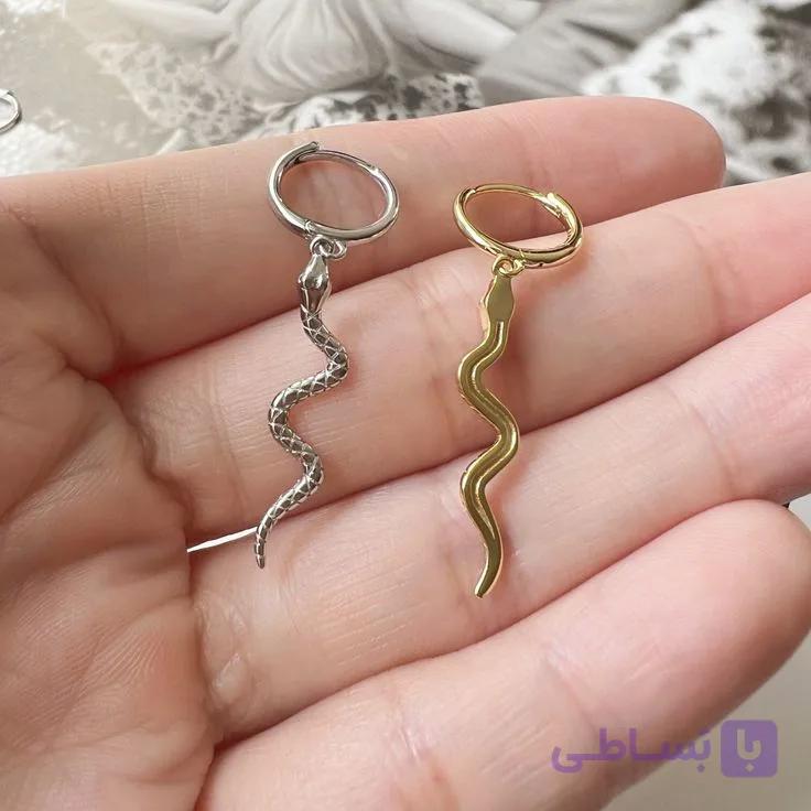 گوشواره زنانه طرح ماری استیل رنگ ثابت