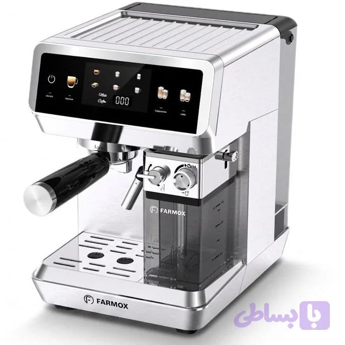 اسپرسوساز خانگی فارموکس مدل FX270 با مخزن آب 1500 میلیلیتر، فشار بخار 20 بار، صفحهنمایش لمسی و قابلیت
