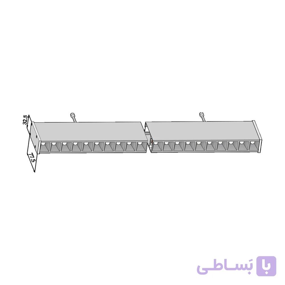 چراغ آویز لیزر بِلید 46 وات D30-L125 بدنه مشکی پارس شعاع توس