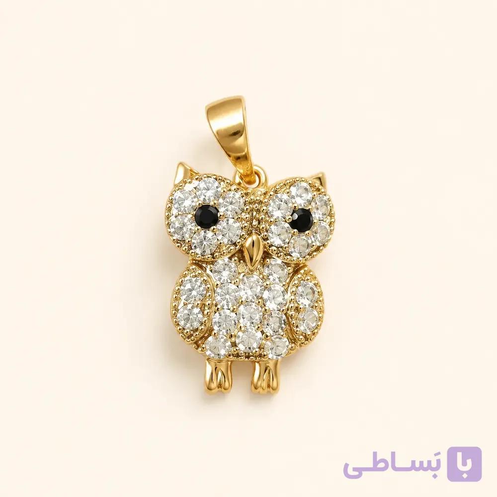 پلاک جغد نگیندار زنانه ژوپینگ کد N105 | میسگالری