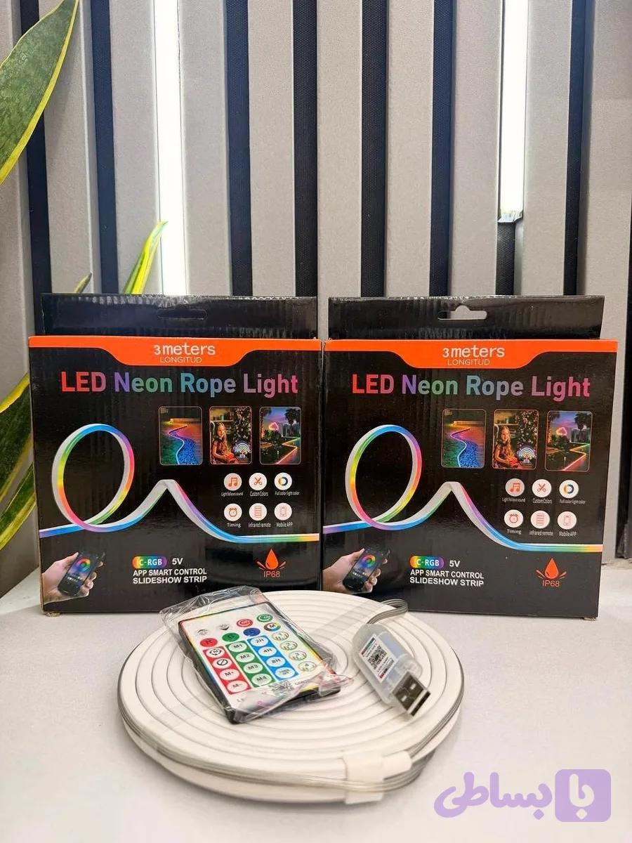ریسه نئون فلکسی RGB موزیکال ۳ متری با APP و ریموت کنترل