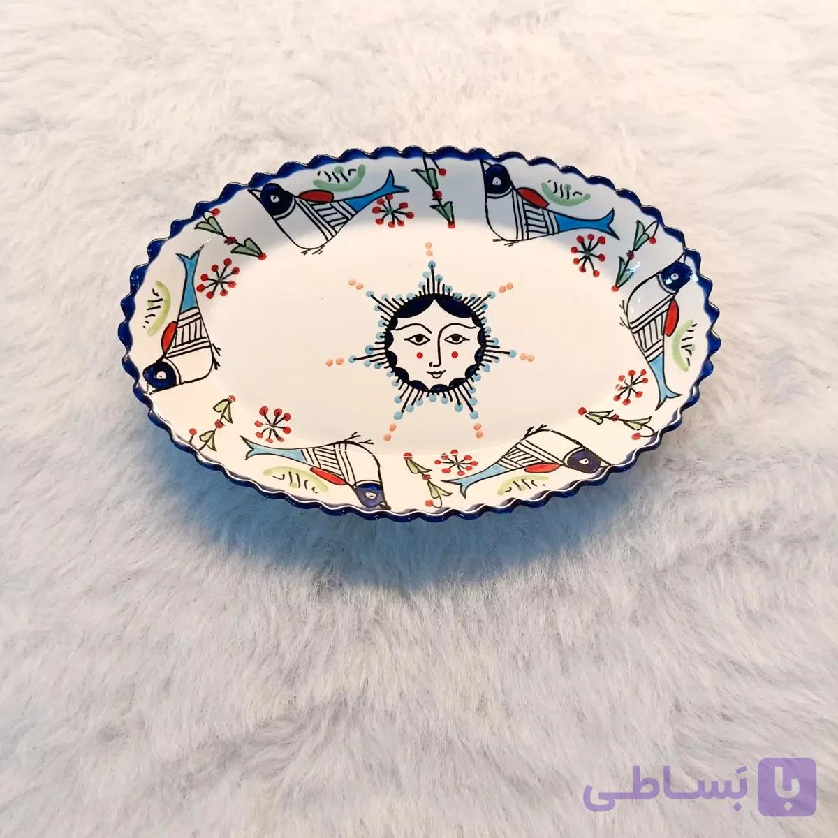 بشقاب بیضی طرح خورشید