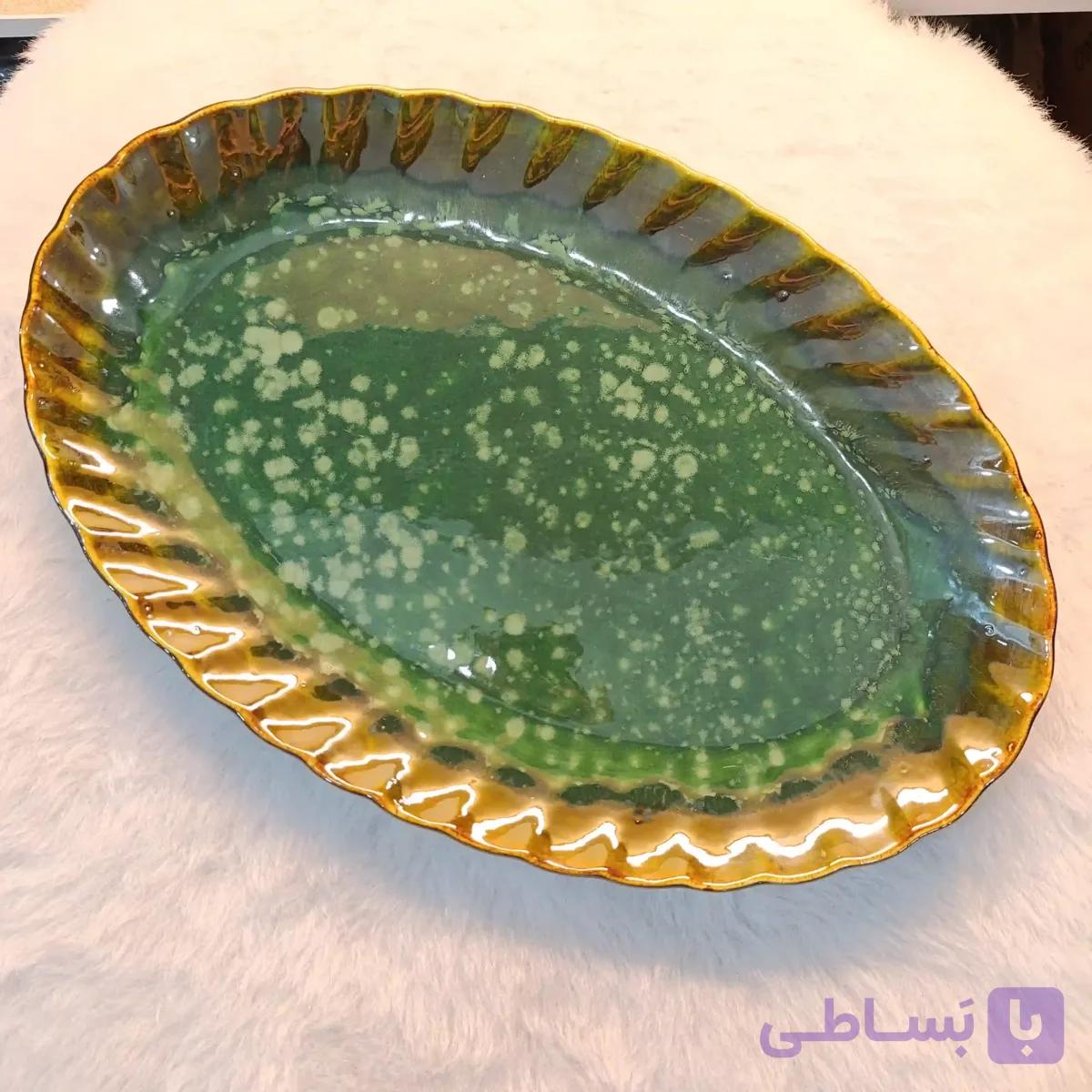 سینی بزرگ طرح سبز