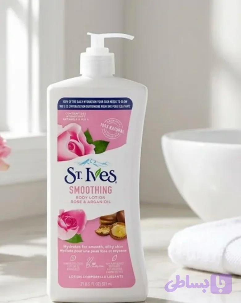لوسیون بدن استیو ایوز مدل Smoothing Rose & Argan Oil حجم 621 میلیلیتر