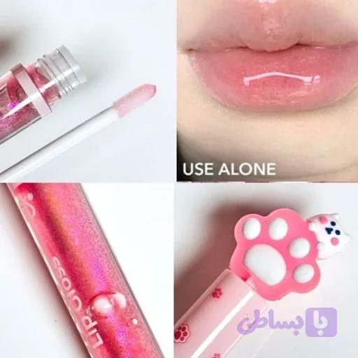 برق لب شاین لب پیشی کیوت پنجه گربه فانتری پینترستی شاین دار اکلیلی لیپگلاس گوگولی