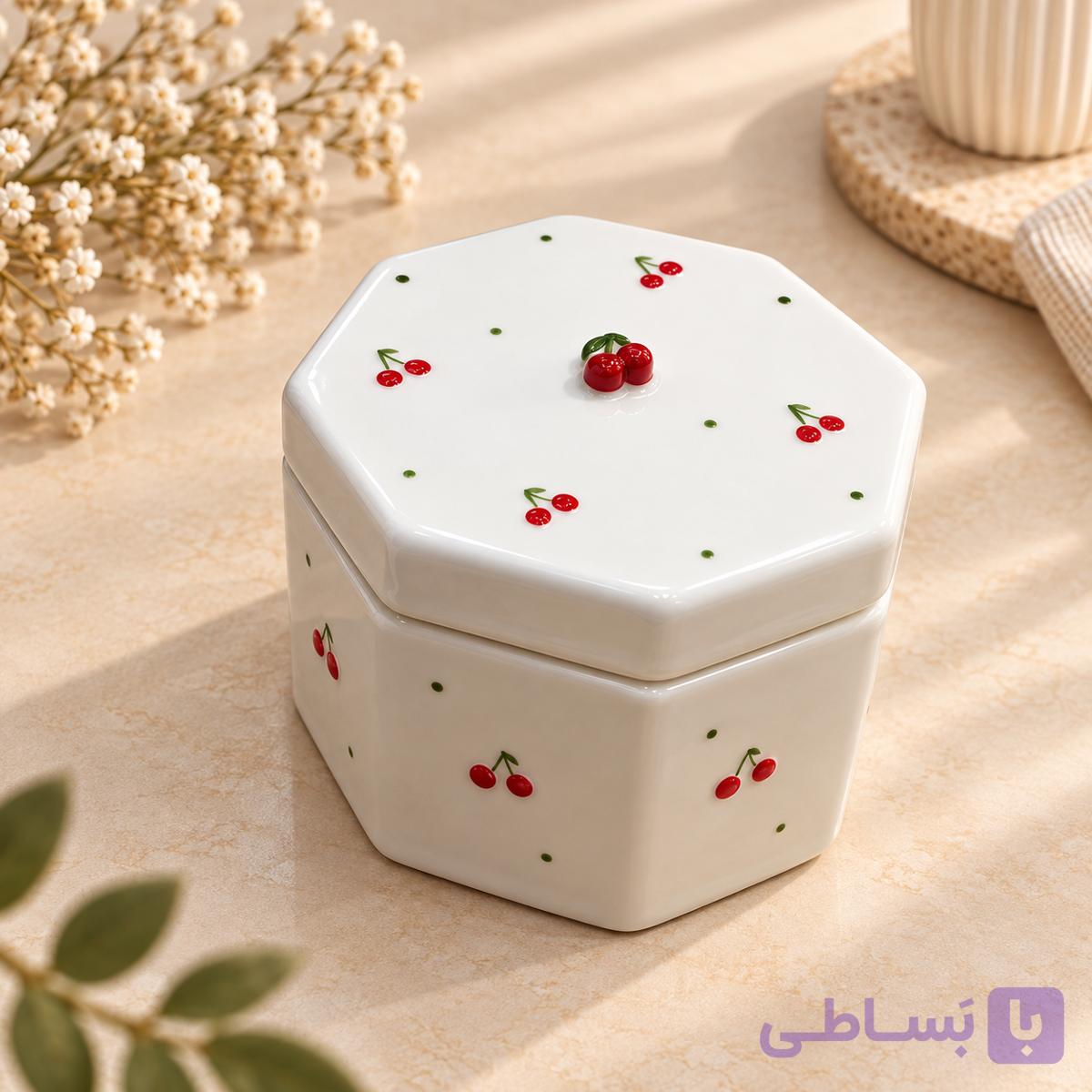 شکلاتخوری سرامیکی طرح گیلاس
