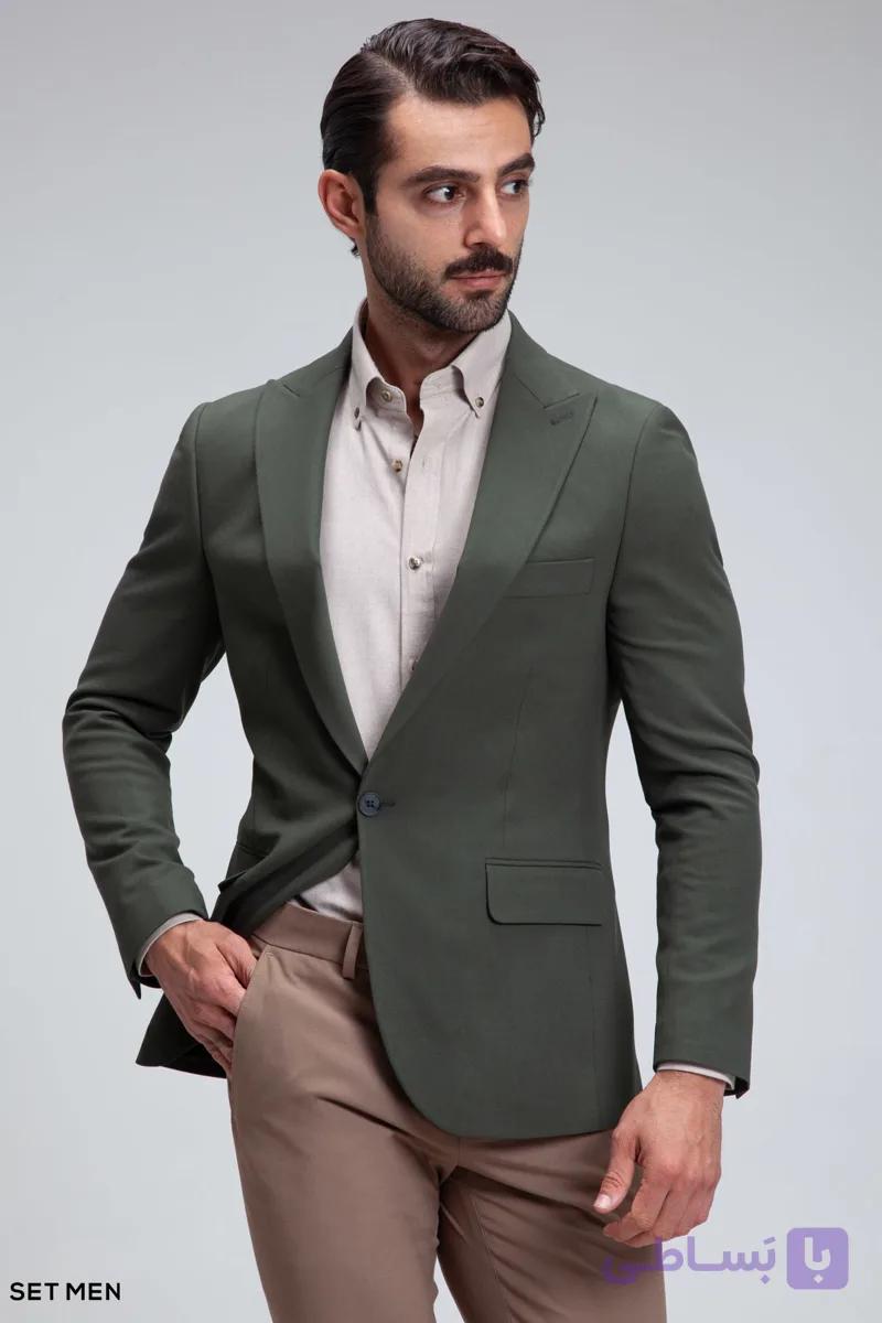 کت تک مردانه یقه بلیزر