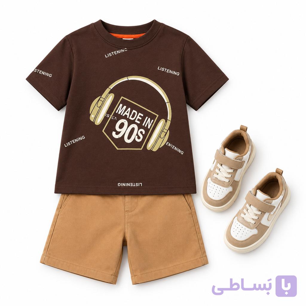 ست تیشرت شلوارک مدل هدفون