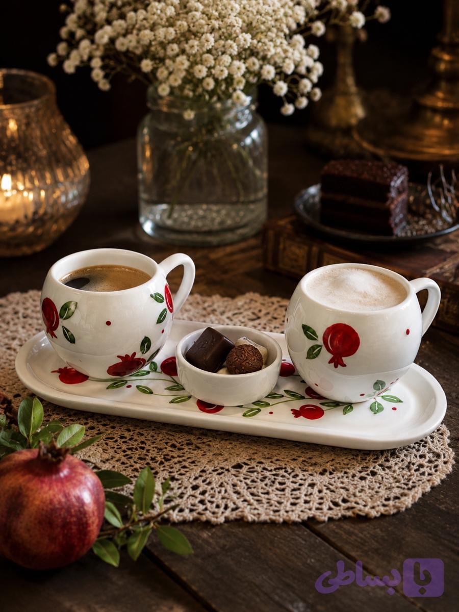 ست قهوه خوری انار سرامیکی دو نفره