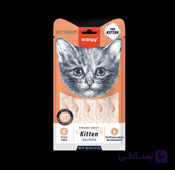 بستنی بچه گربه ونپی کیتن تک عددی با طعم مرغ و ماهی کاد 14 گرم