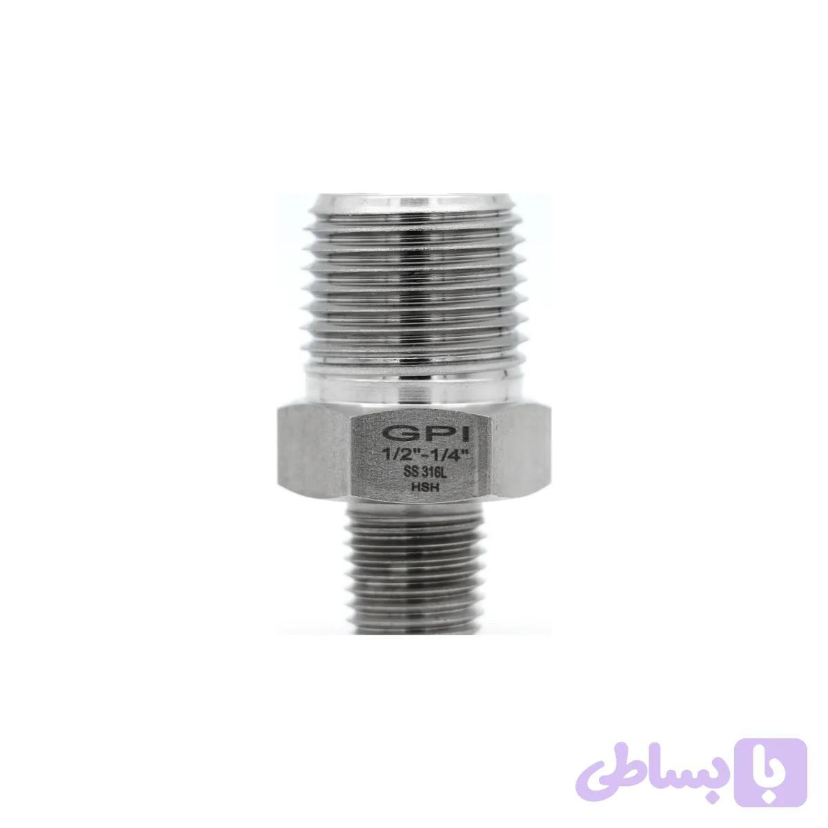 REDUCER HEX NIPPLE 1/4”NPTM X3/8”NPTM S/S 316 6000 PSI