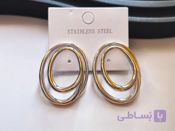 گوشواره مینیمال استیل رنگ ثابت