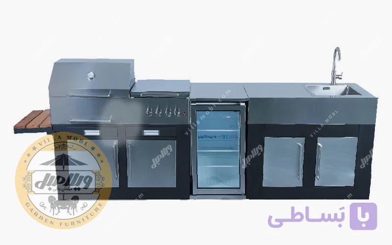 باربیکیو آیلند مدل استیل و مشکی ۲۳۰ سانتیمتری src 230