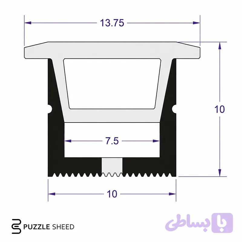 پروفیل سیلیکونی 10×10 توکار