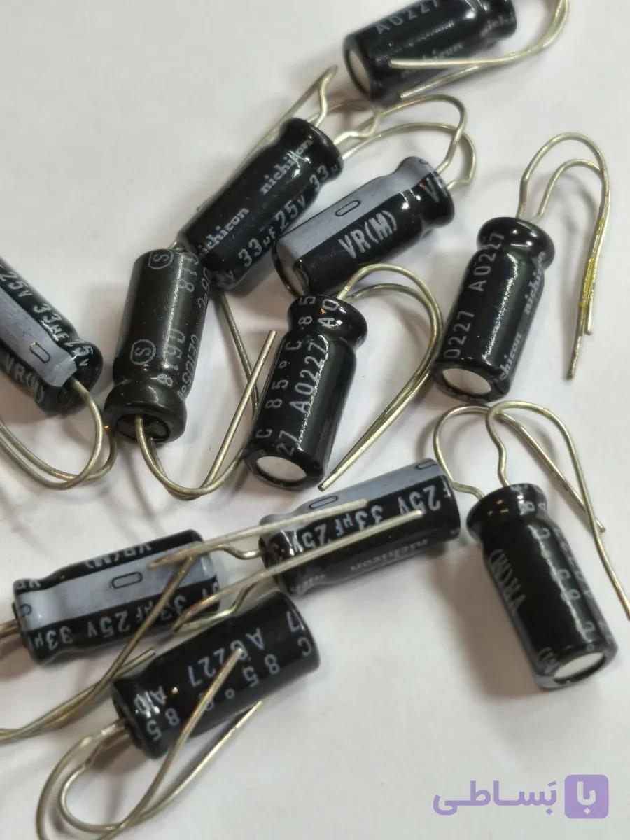 خازن الکترولیتی 33 میکروفاراد 25 ولت نیچیکون 33uF 25V NICHICON