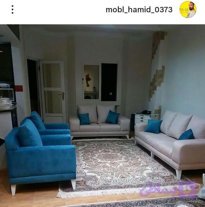 مبل راحتی ۸ نفره پایه چوبی طراح پازلی اسفنج ۳۵ کیلویی و ۲۴ ماه گارانتی
