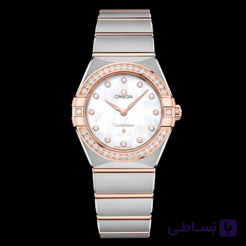 امگا Constellation Quartz 28 مرواریدی سفید نگیندار و Sedna Gold | رفرنس 131.25.28.60.55.001