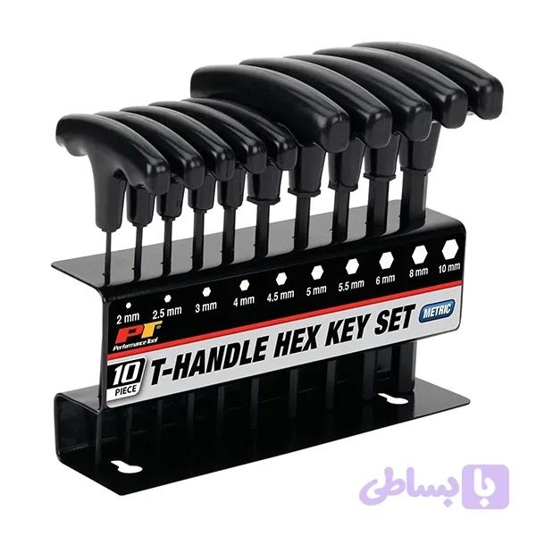 مجموعه 10 تکه آچار شش گوش متریک دسته T شکل