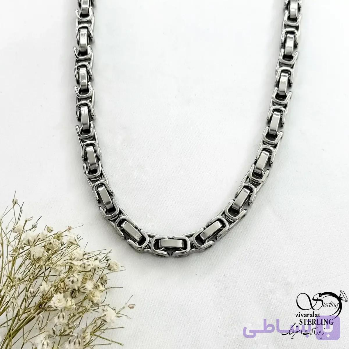 گردنبند مردانه طرح کلاسیک برند استیل کد 21837