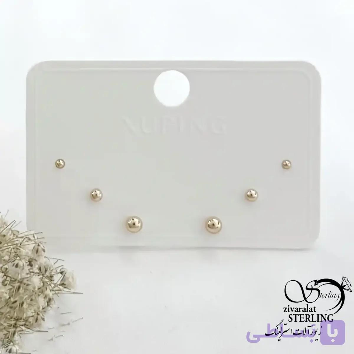 پک گوشواره ژوپینگ طرح گوی ظریف کد 21730