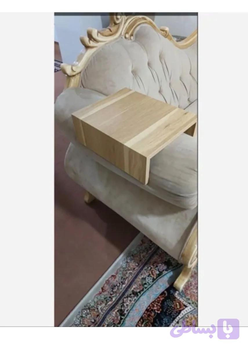 میز عسلی و کنار مبلی روی دسته مبل کمجا MDF مدرن | میز کاربردی کنار مبل