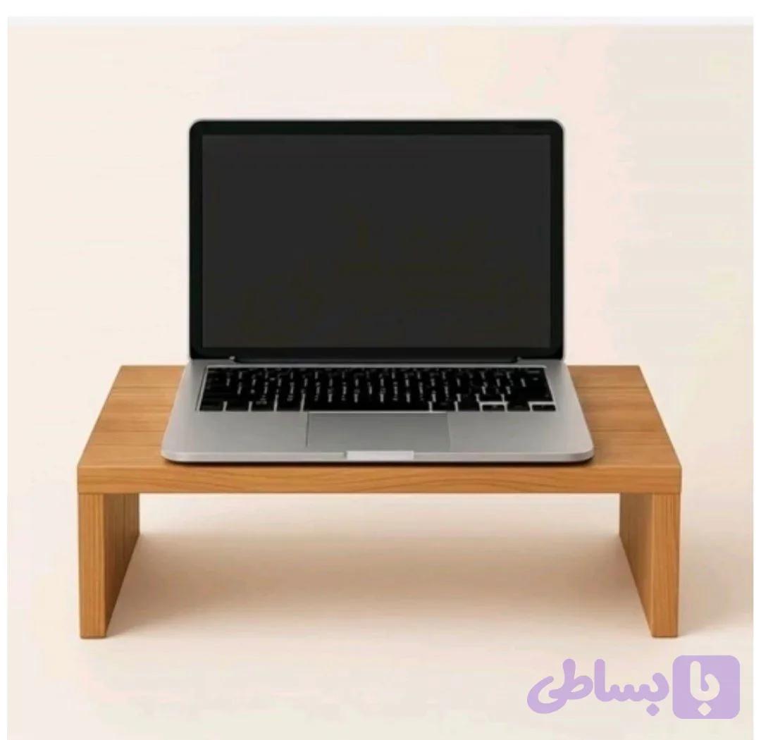 شلف رومیزی لپ تاپ و مانیتور MDF | استند مانیتور و نظم دهنده میز کار