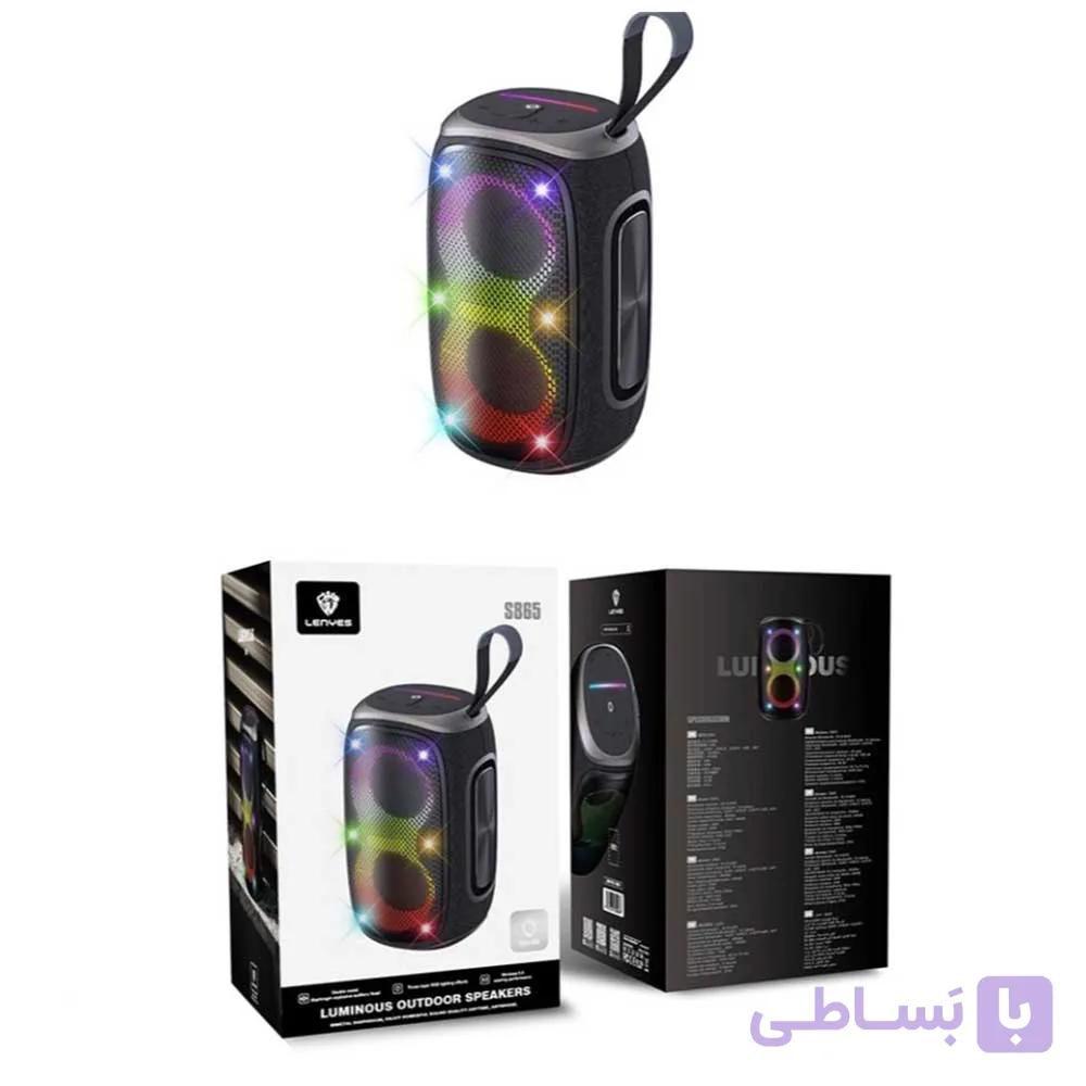 اسپیکر بلوتوثی لنز S865 | ۴۰ وات با نورپردازی RGB و ضدآب IPX5