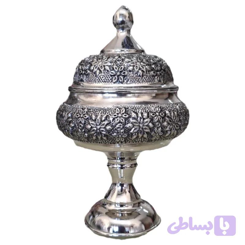 قندان مسی مدل گلبرگ شکمی