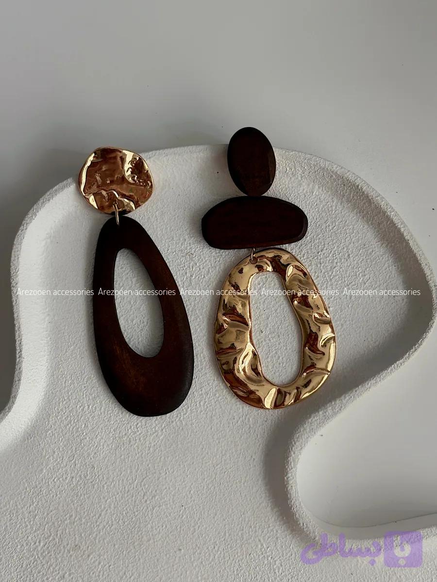 گوشواره لنگه به لنگه چوبی