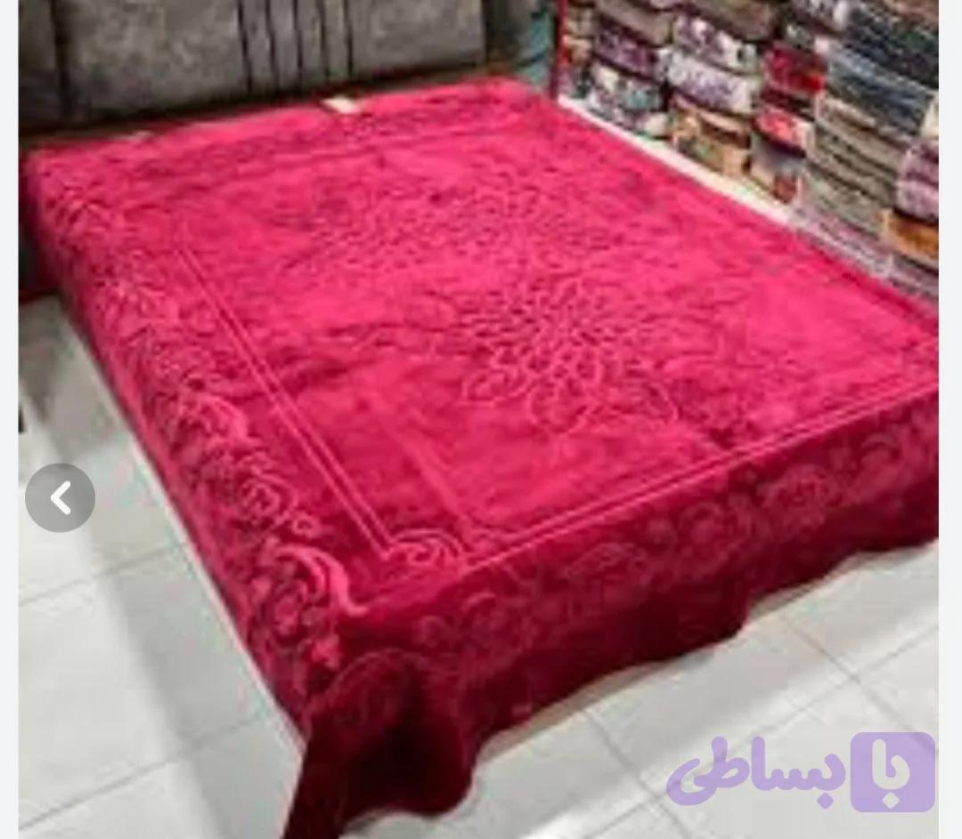 پتو گلبافت ۲نفره فشرده بافت عالی با گرمابخشی بالا گلبرجسته رنگ پوست پیازی