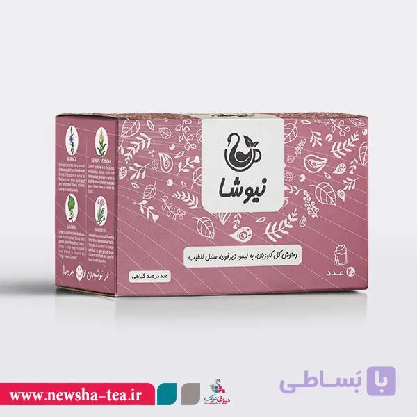 دمنوش گل گاوزبان و به لیمو و زیرفون و سنبل الطیب کیسه ای نیوشا