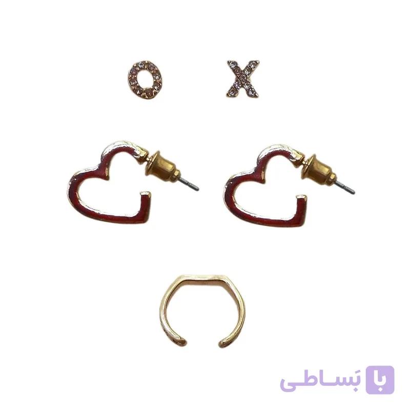 گوشواره زنانه مدل SMR 0103 همراه پیرسینگ مجموعه 4 عددی