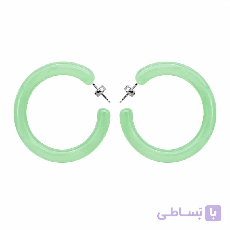 گوشواره حلقهای زنانه مدل Aurora Jade پاستیلی رزینی
