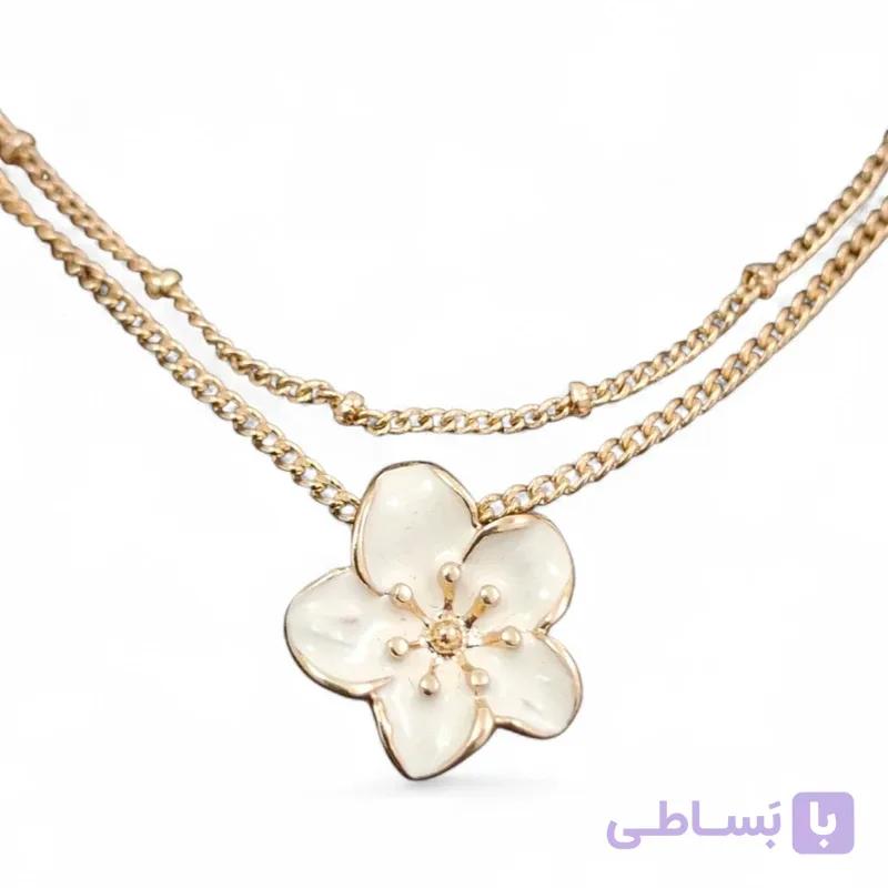 گردنبند زنانه مدل شکوفه E3077 مجموعه 2 عددی