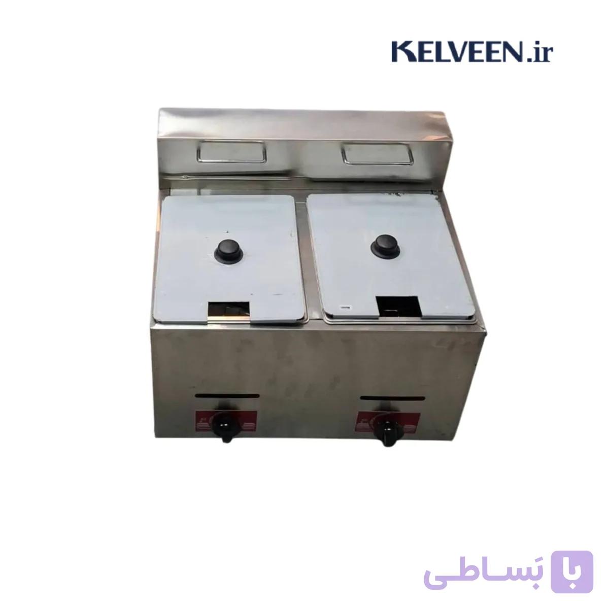 سرخ کن صنعتی گازی رومیزی 2 لگن 6+6 لیتری دیاموند