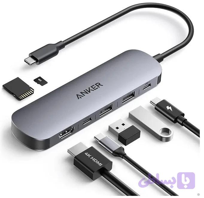 هاب ۷ پورت تایپ سی انکر مدل A83D2 (Anker Nano USB-C Hub 7-in-1)