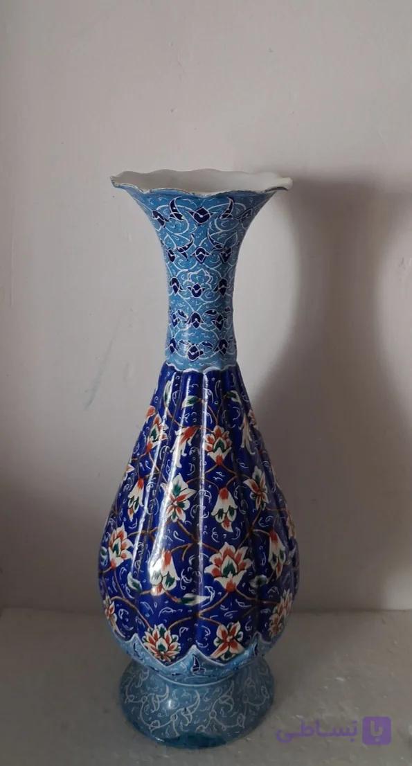 گلدان ۲۰ سانتی با طرح اسلیمی سنتی و پرداز