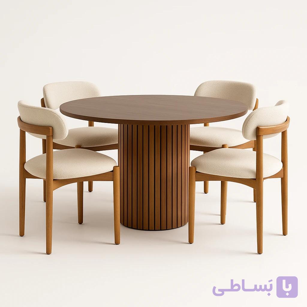 ست ناهارخوری ۴ نفره مدل دلوین (با قابلیت انتخاب فرم میز)