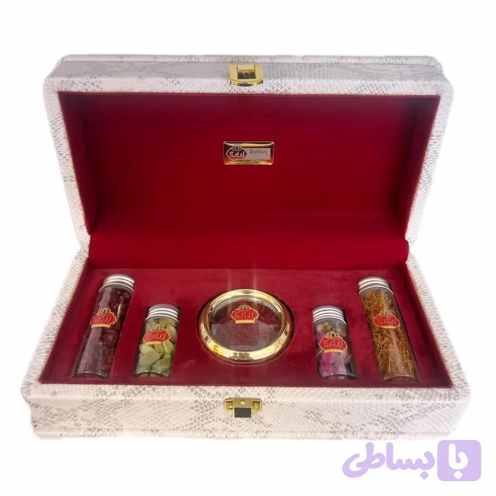 پک هدیه زربرج مدل چرم دمنوش دار
