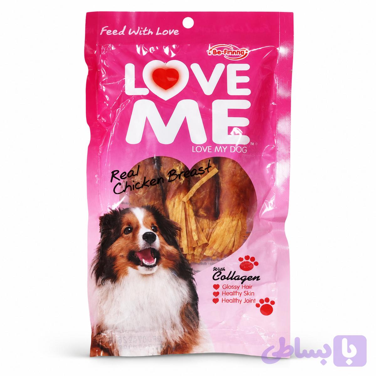 تشویقی سگ Be-Finnng مدل Love Me | حاوی مرغ واقعی و کلاژن