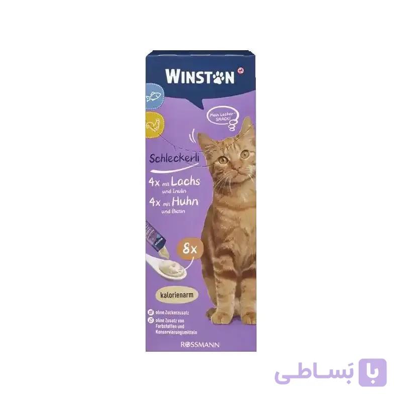بستنی گربه وینستون Winston با طعم مرغ و ماهی تشویقی خوشخوراک، مغذی و دوستداشتنی برای گربهها