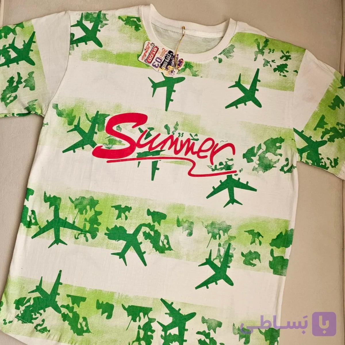 تیشرت پنبه سوپر لش پسرانه با طرح summer